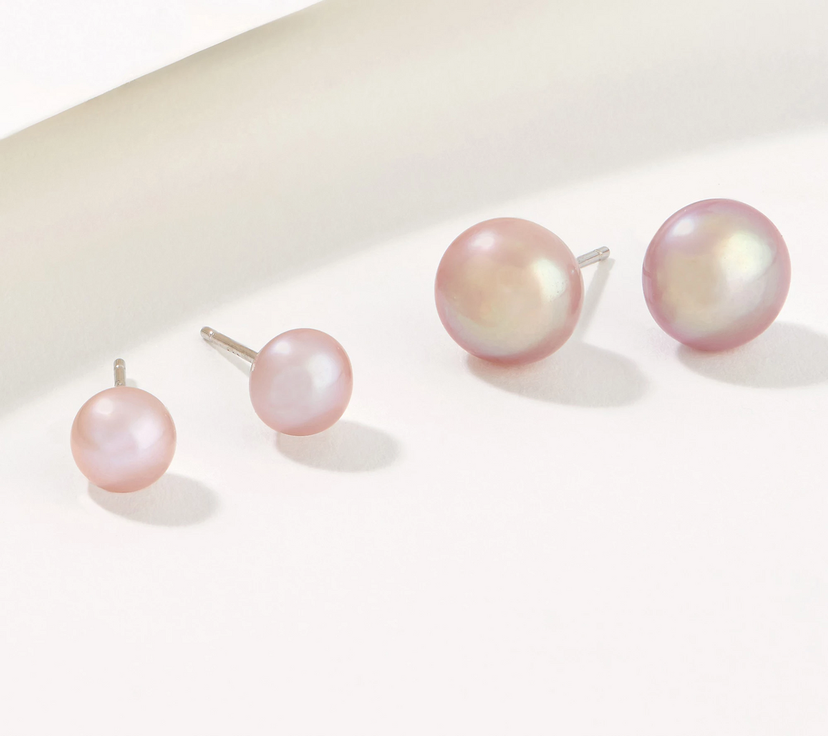 Affinity Sterling Silver Cultured Pearls S/2 Lavender Button Studs
