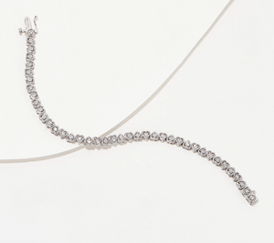 Affinity Diamonds Heart Tennis 8" Sterling Silver Bracelet
