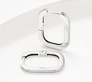 Or Paz Sterling silver Signature Rectangular Huggie Hoops
