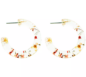 True Lovelies Clear Flower Hoop Earrings