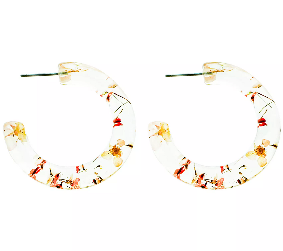 True Lovelies Clear Flower Hoop Earrings