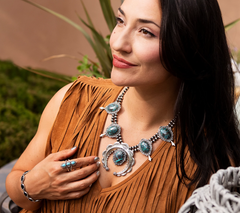 American West Sterling Silver 3 Stone Blue Turquoise Ring, Size 6