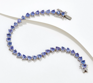 Affinty Gems Tanzanite Trillion Cut Tennis Bracelet Small