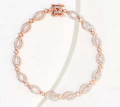 Affinity Diamonds Rose Clade Oval Link Bracelet, 8"