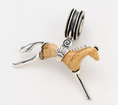 American West Sterling Silver Howlite Horse Magnetic Pendant