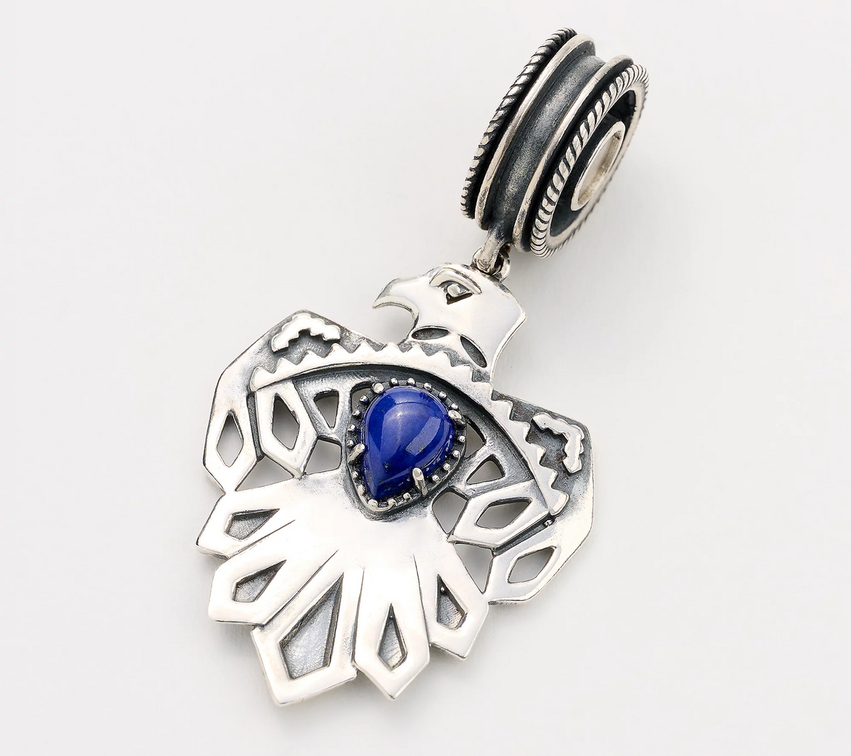 Fritz Casuse Sterling Silver Lapis Thunderbird Pendant Insert