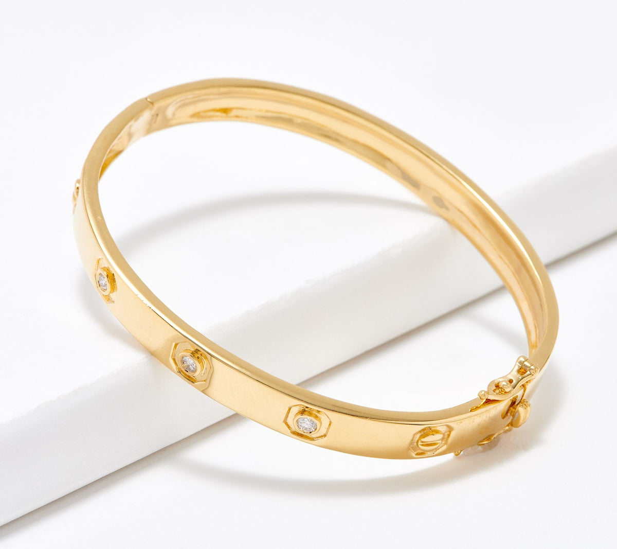 Affinity Diamonds Hinge Bangle, Sterling Silver