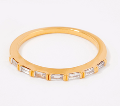 Affinity Sterling Silver Goldclad Baguette-Cut Band Ring, Size 6