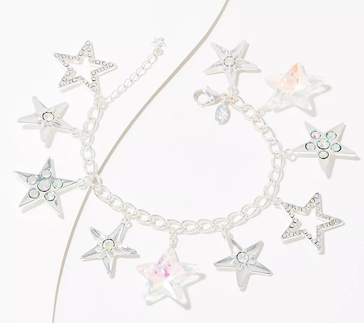 Kirks Folly Aurora Stardust Charm Silver Tone Bracelet