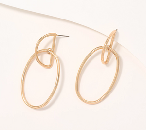 Joan Rivers D Top with Oval Gold Tone Hoop Earring