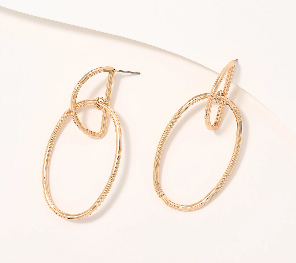 Joan Rivers D Top with Oval Gold Tone Hoop Earring