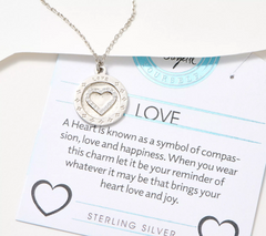 T. Jazelle Sterling Silver Heart Charm Necklace