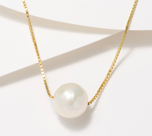 Honora Sterling Silver Goldclad Cultured Ming Pearl Box Chain Necklace, 18"