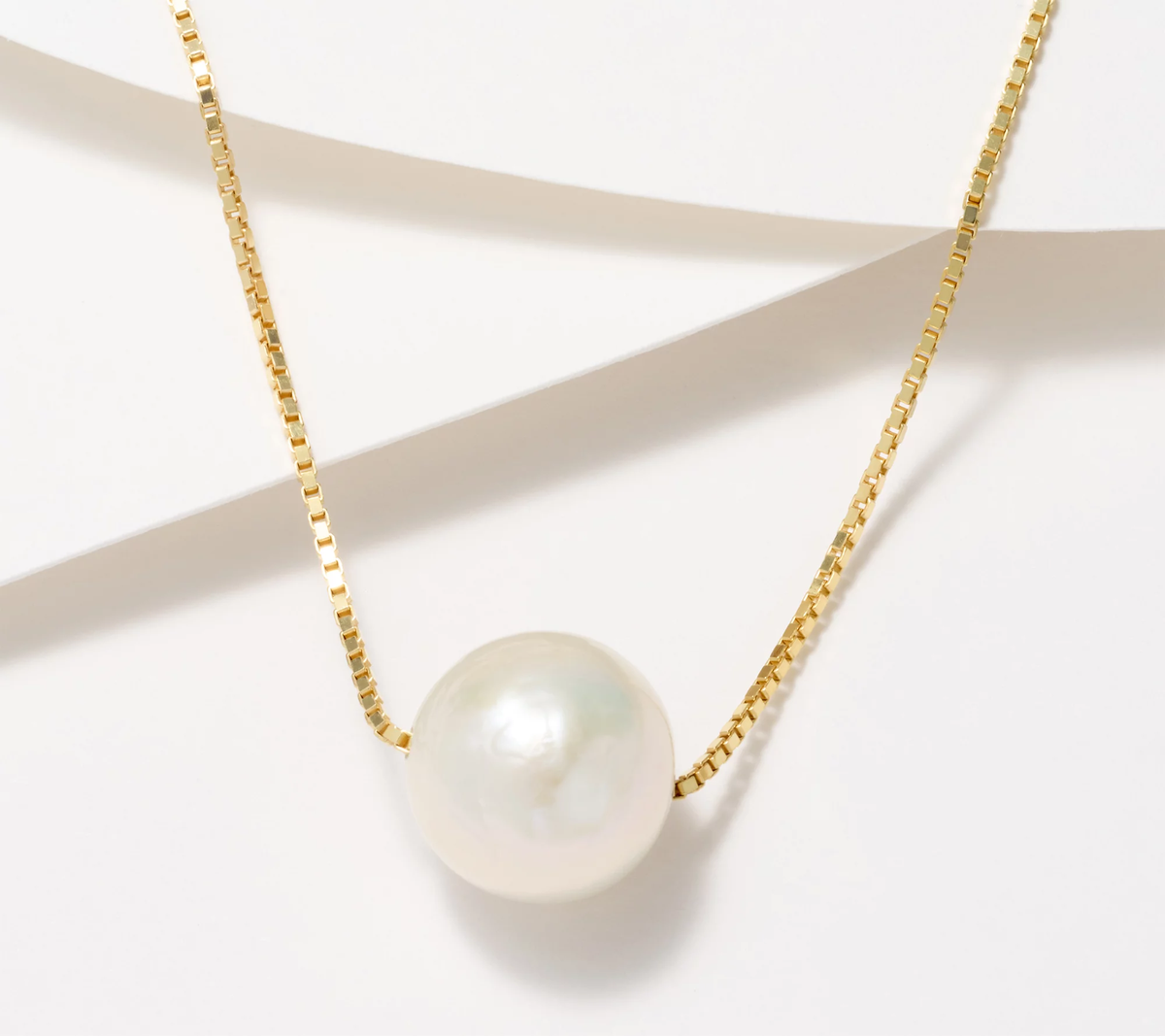Honora Sterling Silver Goldclad Cultured Ming Pearl Box Chain Necklace, 18"