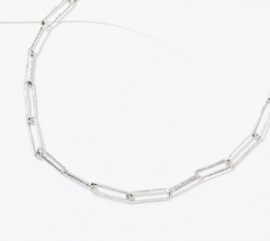 Or Paz Sterling Silver Solid 20" Paperclip Link Necklace