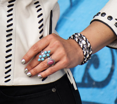 American West Sterling Silver Sleeping Beauty Turquoise Cluster Ring, Size 5