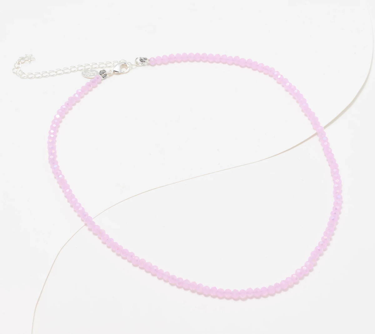 Kirks Folly Starlight Shimmer Glass Bead Necklace, 18" , Pink / Silvertone