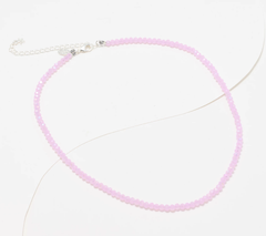 Kirks Folly Starlight Shimmer Glass Bead Necklace, 18" , Pink / Silvertone
