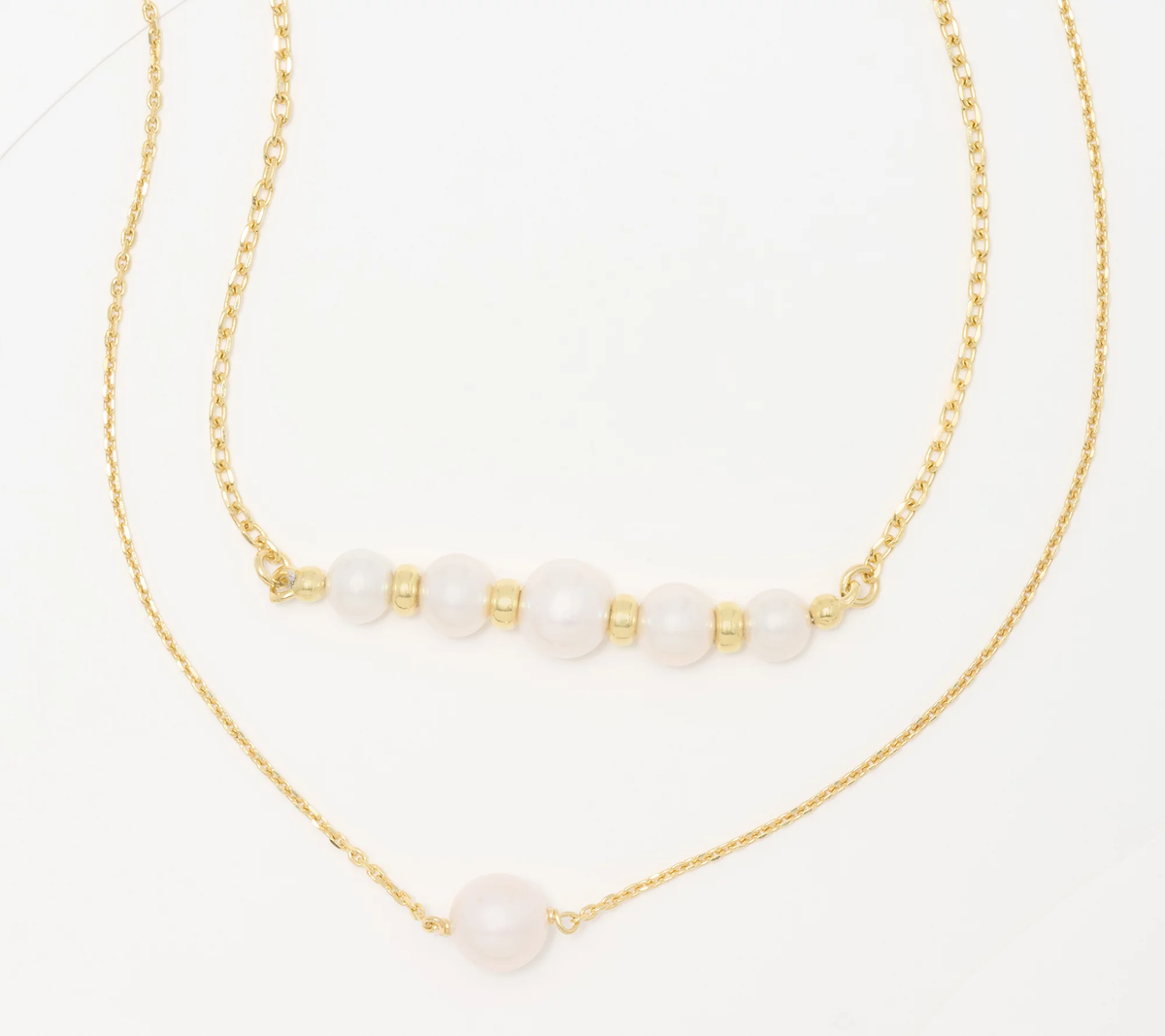 Honora 18K gold-plated Sterling Silver Two Strand Cultured Pearl Necklace