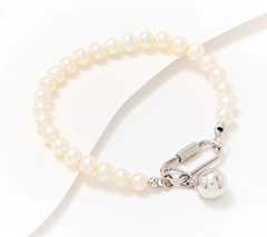 Honora Sterling Silver Beaded Cultured Potato Pearl Bracelet Small