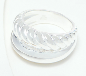 UltraFine 950 Silver Double SS Ring Size 7