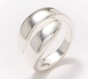 UltraFine 950 Silver High Polish Bypass Ring, Size 7