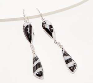 Generation Gems Fancy-Cut White Buffalo Drop Sterling Silver Earrings
