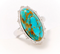 Affinity Gems Oval Opaque Turquoise Gemstone Ring, Sterling Silver, Size 7