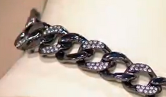 Joan Rivers Pave Link Chain Gunmetal Necklace