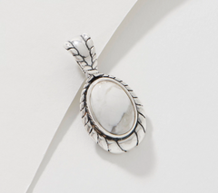 American West Sterling Oval Howlite Gemstone Rope Border Enhancer