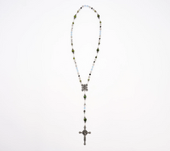 Connemara Marble Mother's Love Silver Tone Blue Rosary