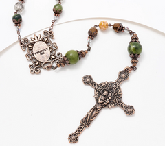 Connemara Marble Mother's Love Bronzetone Rosary
