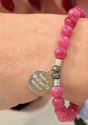 T. Jazelle x Kim Gravel Gemstone Beaded Faith Charm Bracelet, Average/large
