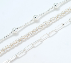 UltraFine C/O Chain 18" SS Beaded Necklace w/ Magnetic Closure