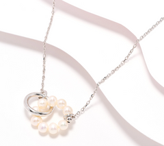 Honora Sterling Silver Diamond Cut Forzatina Chain & Cultured Pearls Necklace