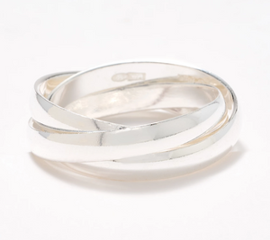 UltraFine 950 Silver Polished Rolling Ring, Size 6