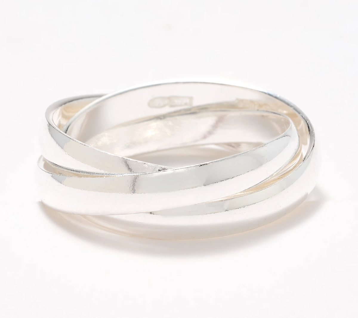 UltraFine 950 Silver Polished Rolling Ring, Size 6