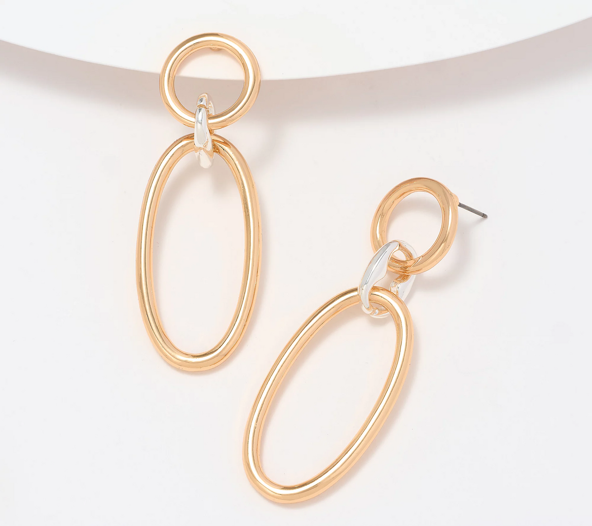 Joan Rivers Metal Links Doorknocker Gold Tone Earrings