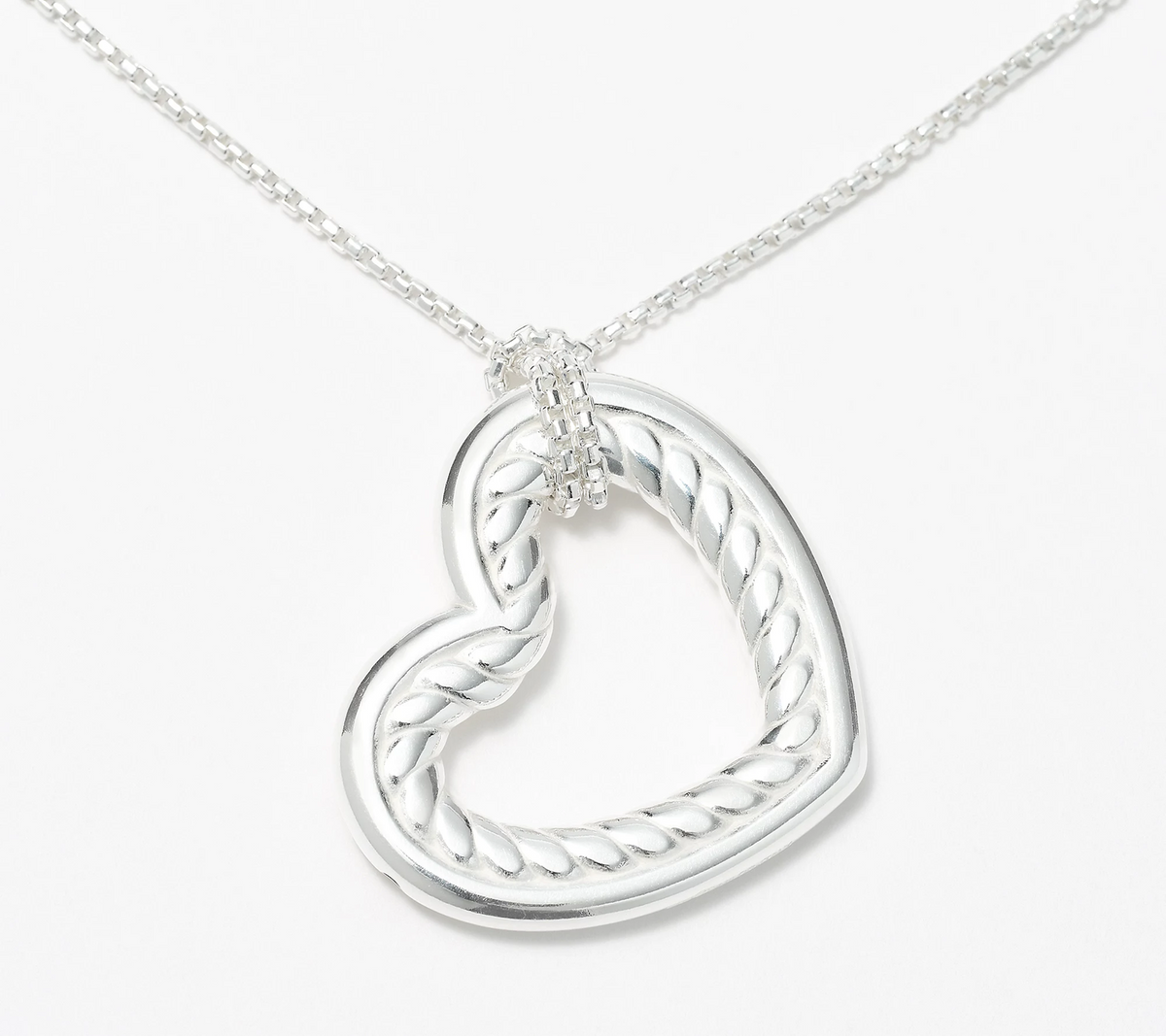 UltraFine 950 Silver Rope Heart Necklace