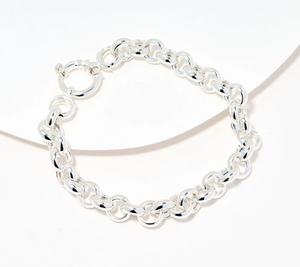 UltraFine 950 Silver Rolo Italian Chain Bracelet Small