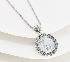 Artisan Crafted Sterling Silver Aries Zodiac Pendant With Chain