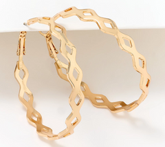 Joan Rivers Goldtone Diamond-Shape Openwork Hoop