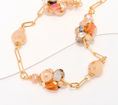 Susan Graver Beaded Cluster Dainty Chain Necklace