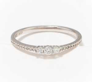 Affinity Sterling Silver Triple Stone Stacking Ring, Size 10