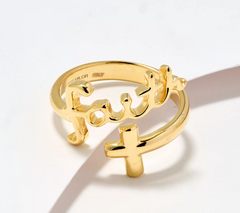 David Markstein Goldclad Sterling Silver Inspirational Bypass Faith Ring, Size 8