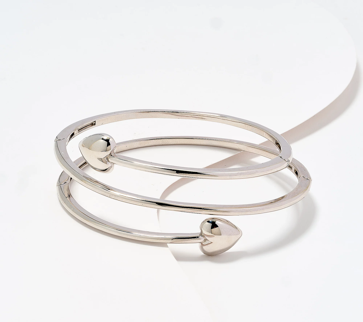David Markstein Sterling Silver Multi Hinge Heart Wrap Bangle, 7-1/4"