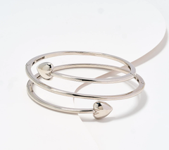 David Markstein Sterling Silver Multi Hinge Heart Wrap Bangle, 7-1/4"