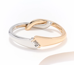 Susan Graver Hinged Gold/Silver Tone Bangle Bracelet