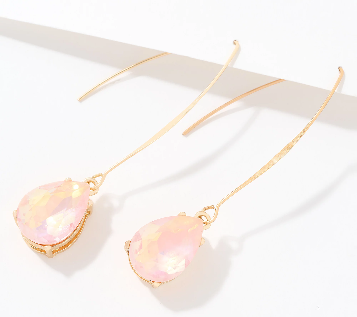 Susan Graver Light Pink Colored Drop Earrings