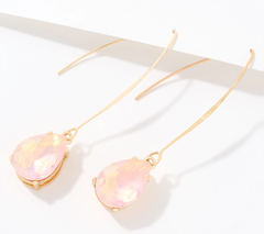 Susan Graver Light Pink Colored Drop Earrings